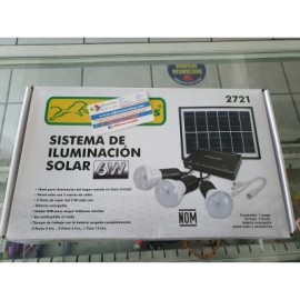 sistema de iluminacion solar 6w 3 focos