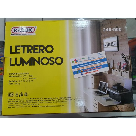 letrero luminoso radox